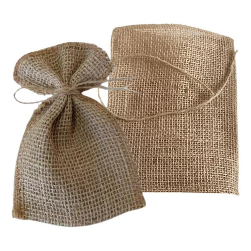Saco de Juta Cru Natural Artesanato Presente 10un - 15x20cm