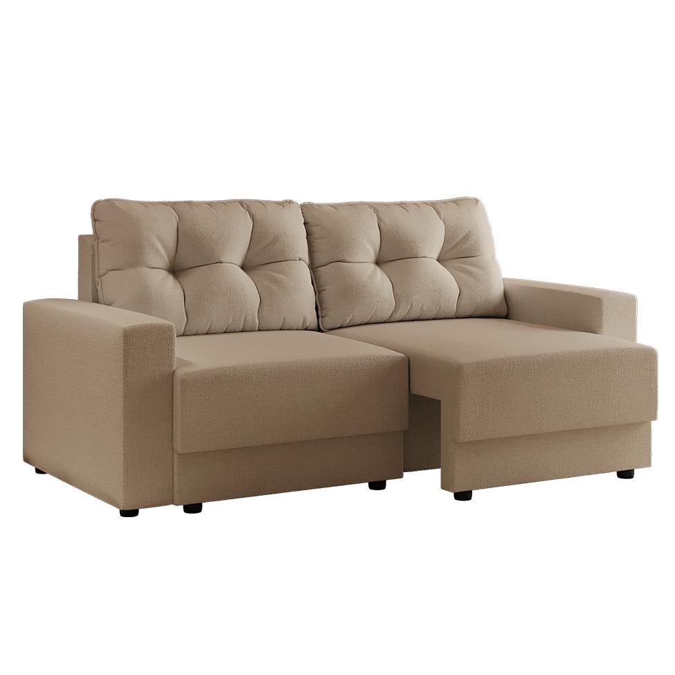 Sofá 3 Lugares Retrátil Lubeck Linho Bege em Oferta na Shopee