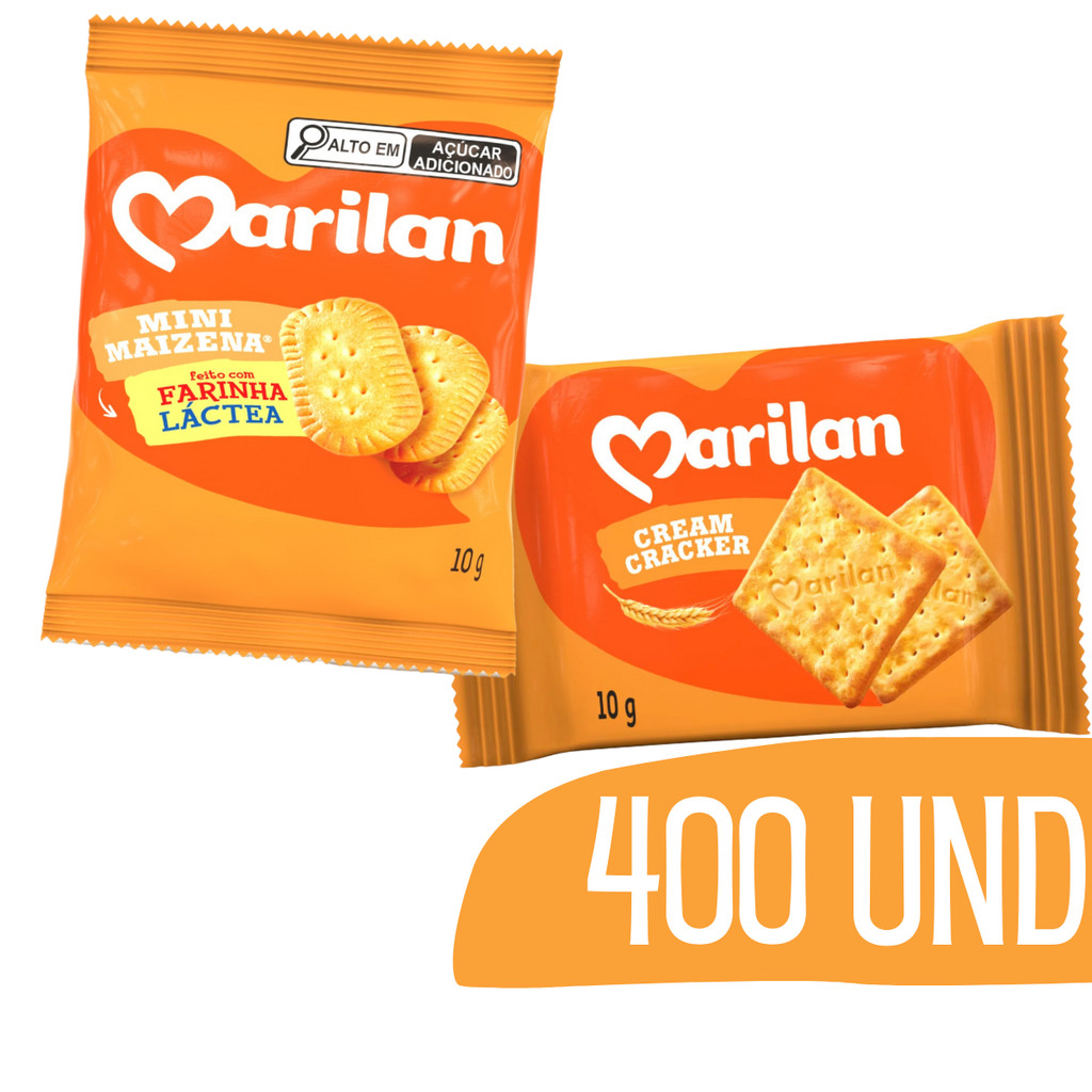 Biscoito Mini Maizena e Cracker Marilan Sache 10g - 400 Unid