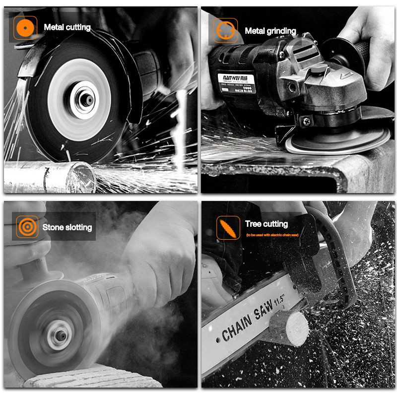 Esmerilhadeira Lixadeira Angular 4 polegadas Brushless 8500rpm-2bateria De Lítio 10 lâminas de serra lixadeira bateria