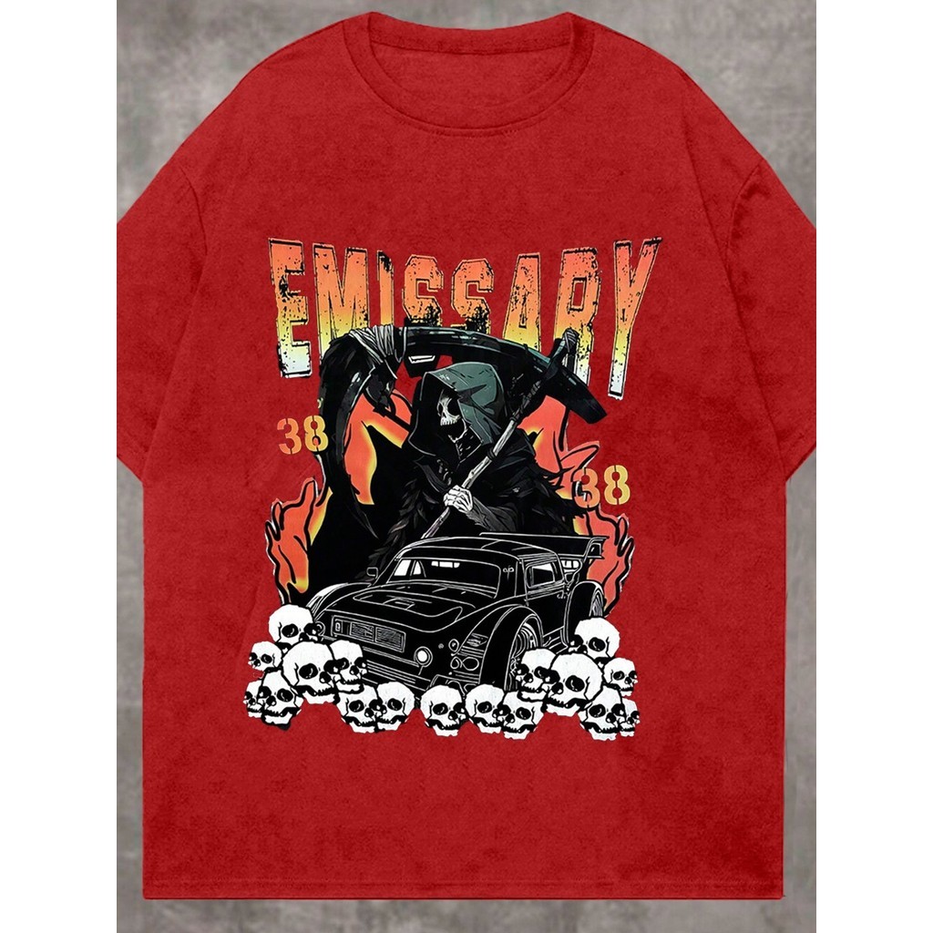 T Shirt Oversized Unissex Larga Academia Blusa Old School Camiseta Streetwear Casual Camisa Bordada
