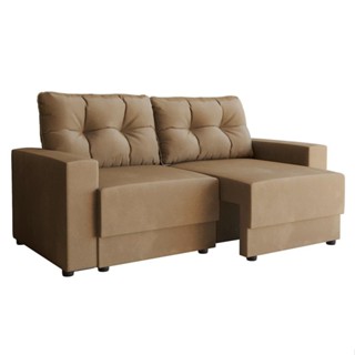 Sofá 3 Lugares Retrátil Lubeck Suede Bege 180 cm em Oferta na Shopee