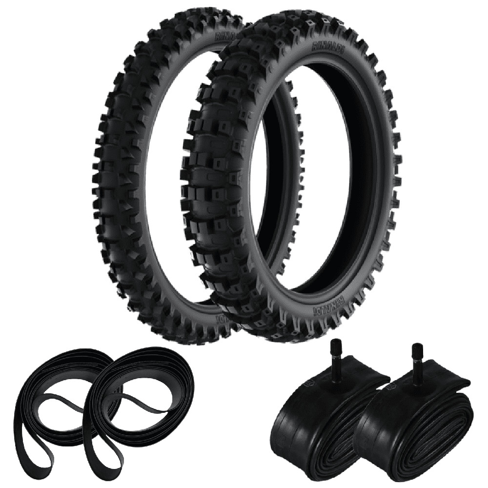 Kit Pneu Crf 230 Ttr 230 100/100-18 + 80/100-21 RS47 Rinaldi + Camaras + Cintas
