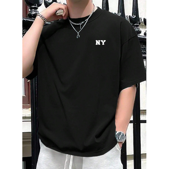 Camiseta Unissex NY Streetwear Estampada Algodão Oversized Casual Urbana Confortável Moderna Estilo Look