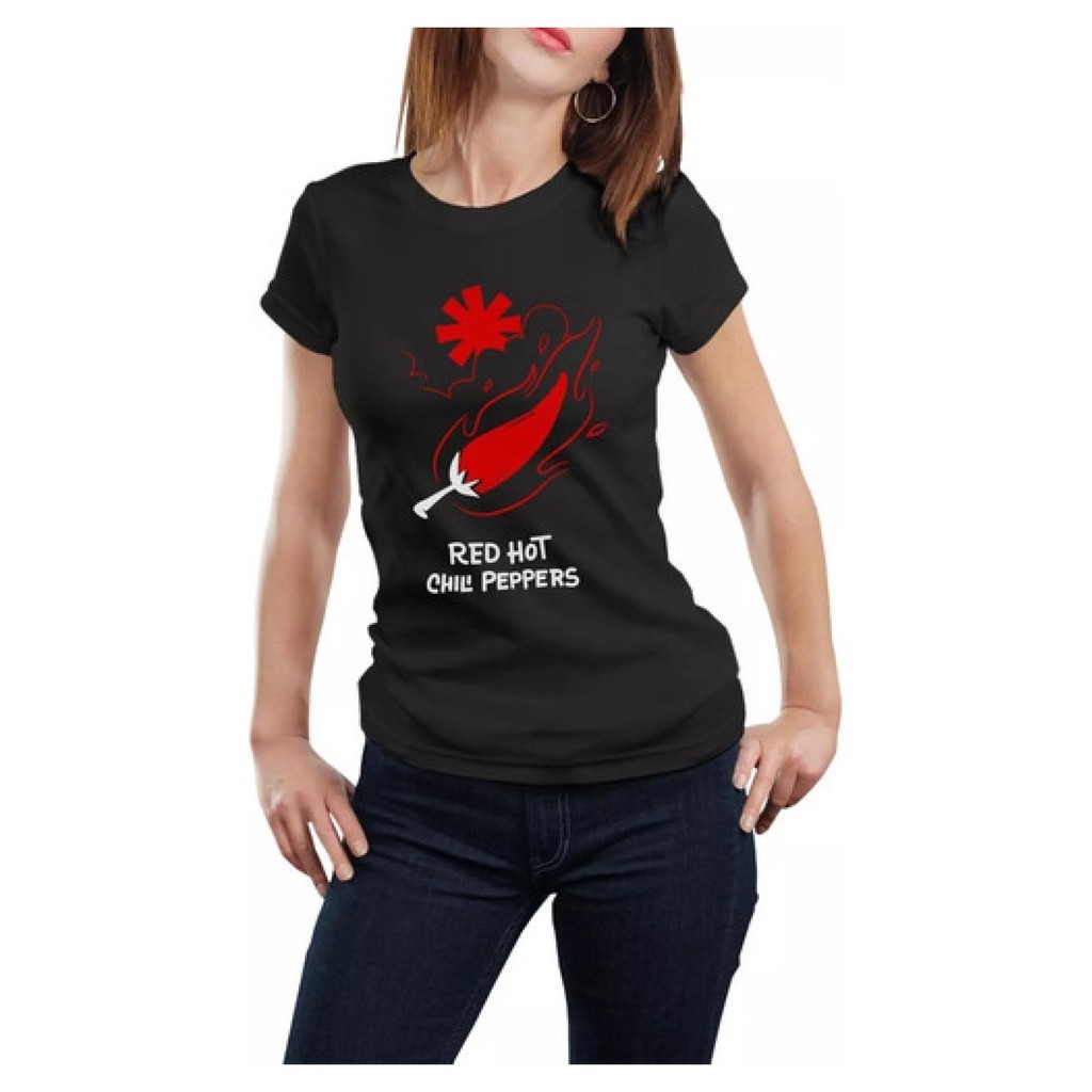 Camiseta Babylook Show Red Hot Chili Peppers Tour Rock 8