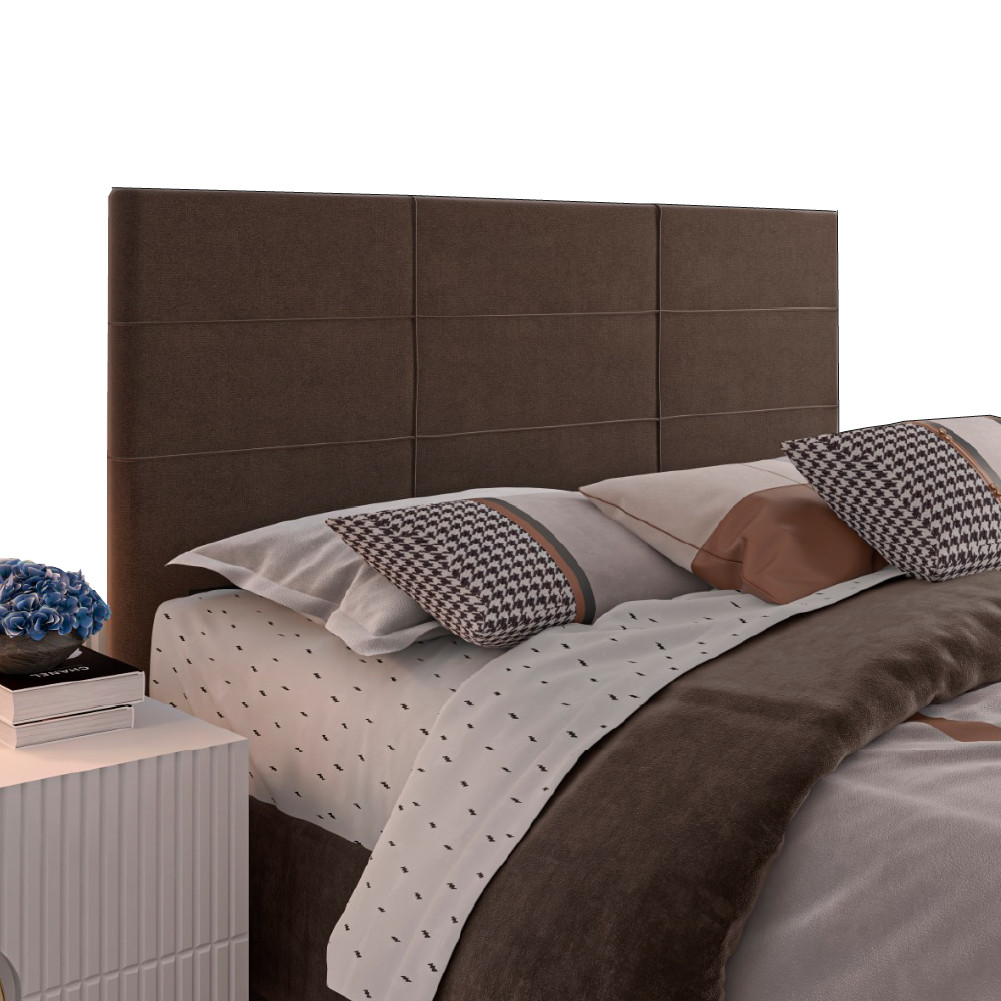 Cabeceira Para Cama Box Casal Malu 1.40m Marrom Suede - Home & Living