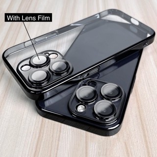 Estojo De Luxo Transparente Para Telefone PC IPhone 15 14 12 13 Pro 14 Max Protetor De Lente