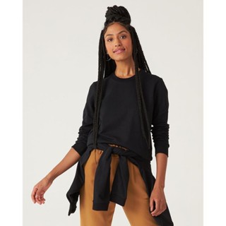 Blusão Básico Feminino Decote Redondo Moletom Stretch em Oferta na Shopee