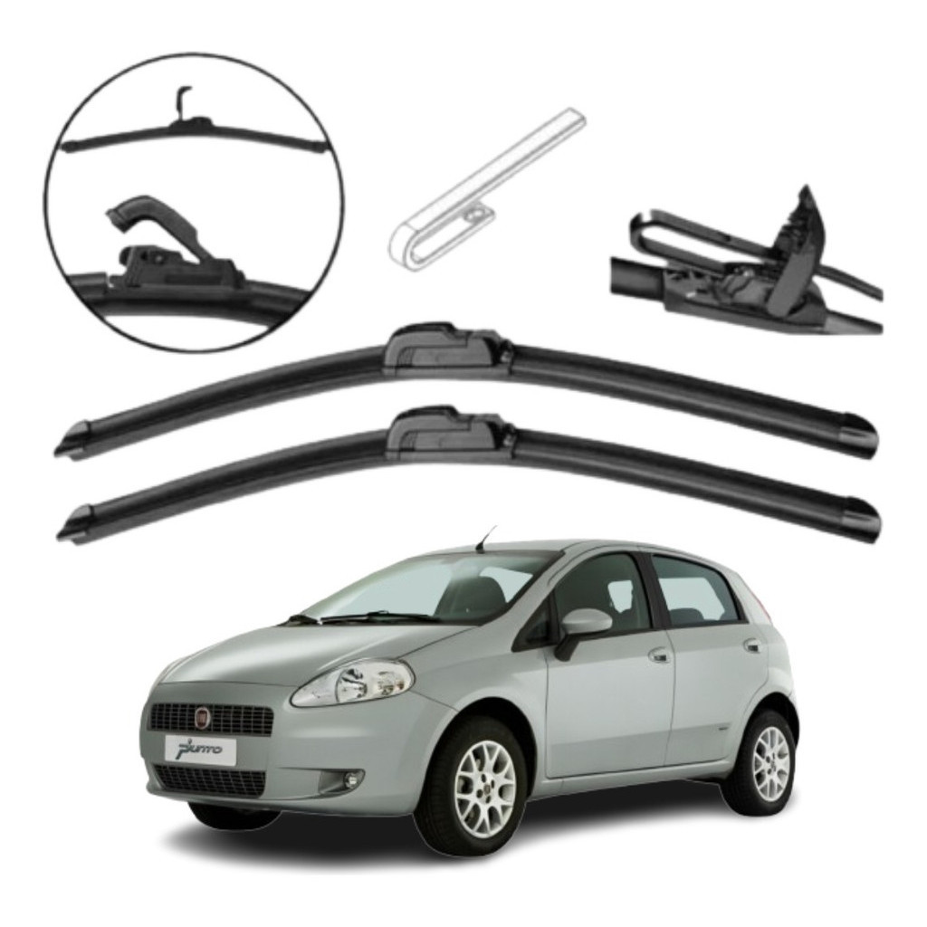 Par De Limpador Parabrisa Silicone Fiat Punto 2007 A 2012