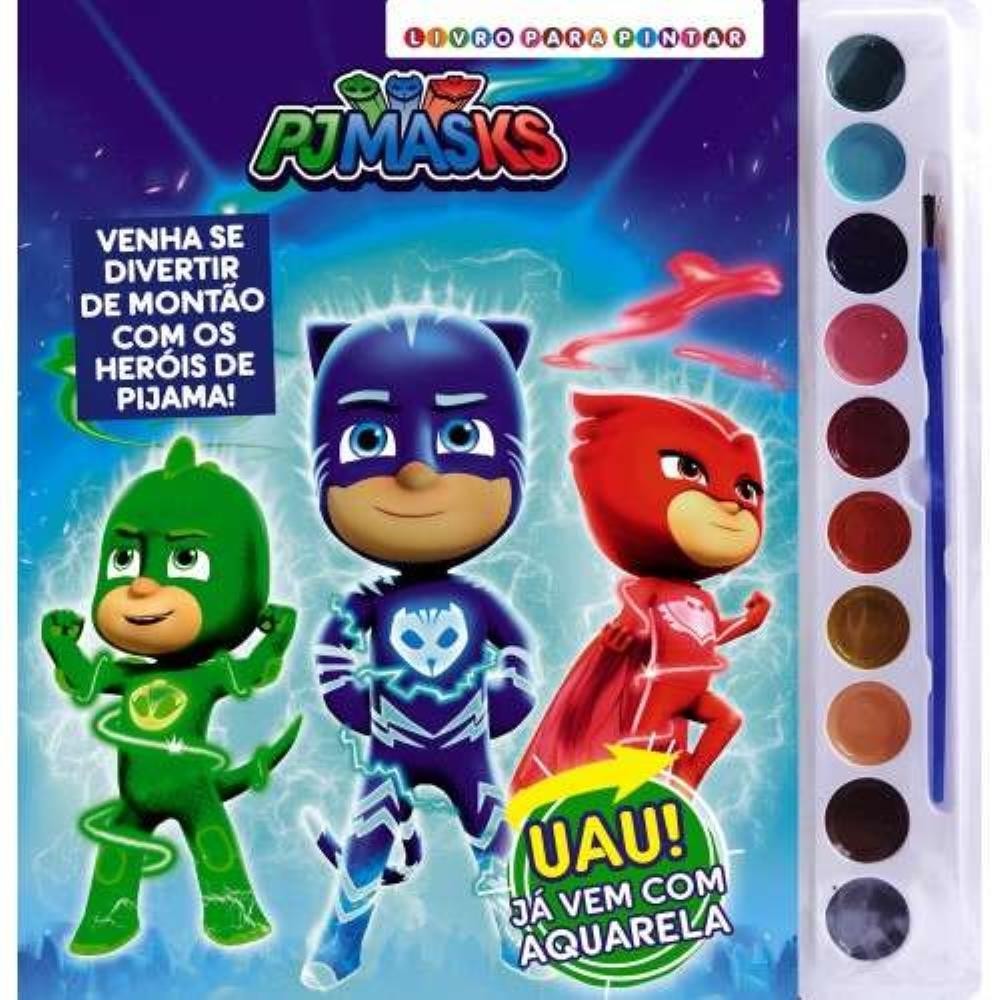 Livro PJ Masks para Pintar com Aquarela