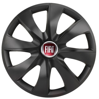 Jogo 4 Calotas Esportivas aro 13/14 Preto Fosco Fiat Tipo Uno Argo Mobi Siena