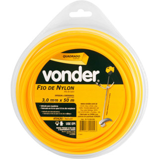Fio de nylon quadrado 3 mm x 50 metros para roçadeiras - Vonder