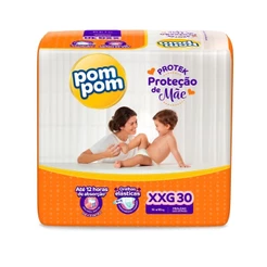 Fralda Pom Pom Derma Protek Mega XXG com 30un