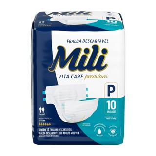 Fralda Geriátrica Mili Vita Care Tamanho P com 10 Unidades