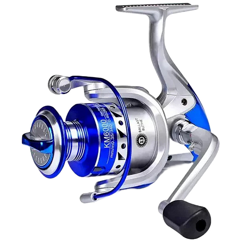 Molinete de Pesca Alto Mar Km 6000 - 13 Rolamentos - Drag: 9kg - Carretel de Aluminio