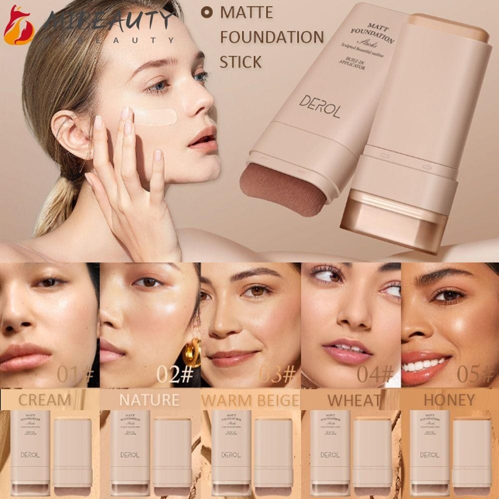 MIBEAUTY Matte Foundation Stick , Base Creme De Veludo À Prova D'água De Alta Cobertura , ...
