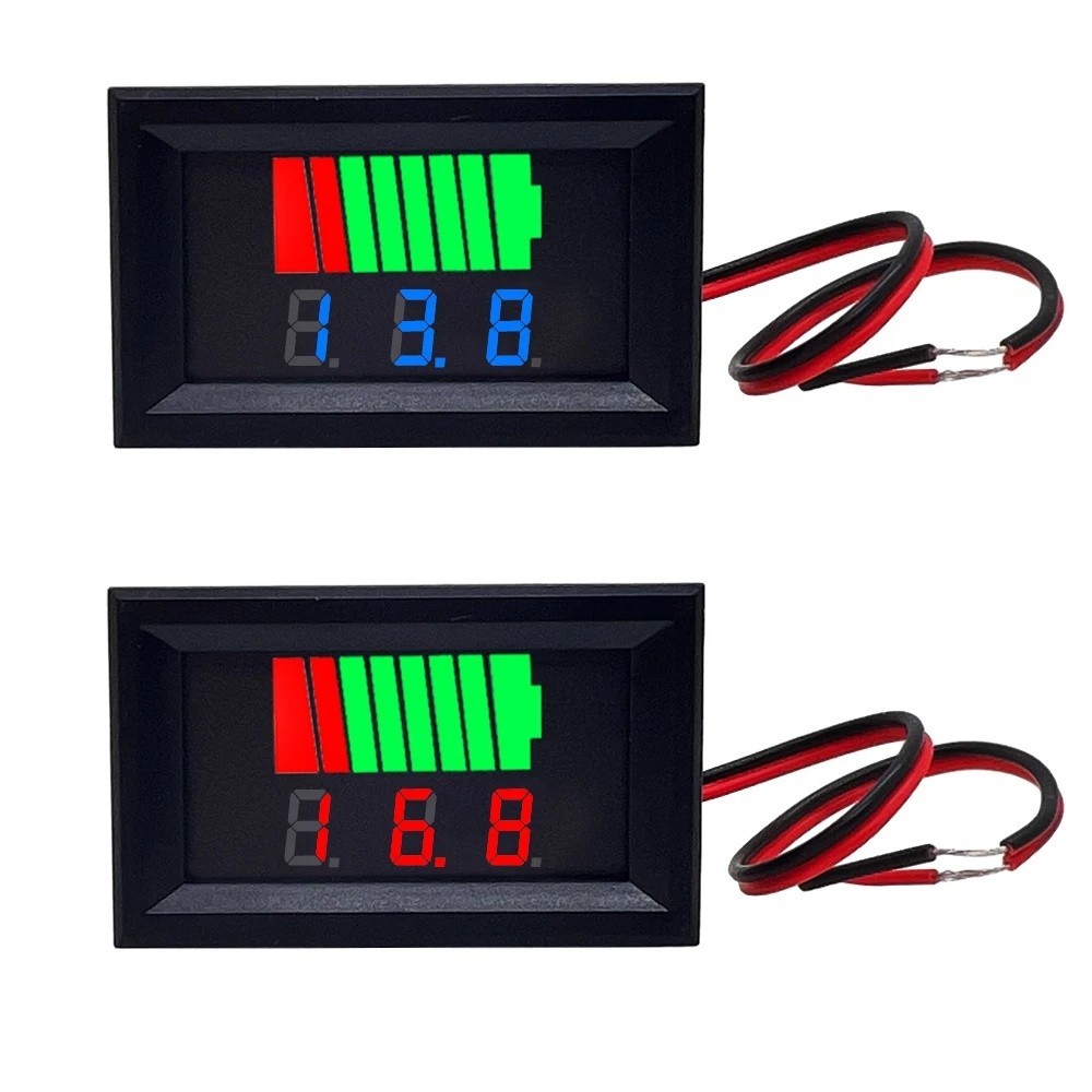 VOKTTA Indicador De Nível De Carga De Bateria De Carro 12V 24V 36V 48V 60V 72V Mostrador LED Do Medidor De Capacidade Lítio Voltímetro Testador em Oferta na Shopee