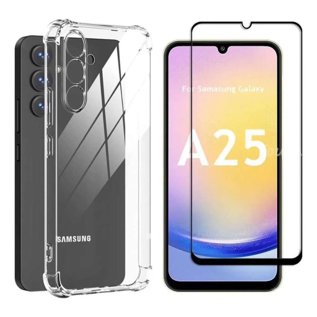 Capa Case Capinha Compatível Com Galaxy A25 5G + Película 3D Vidro Temperado em Oferta na Shopee