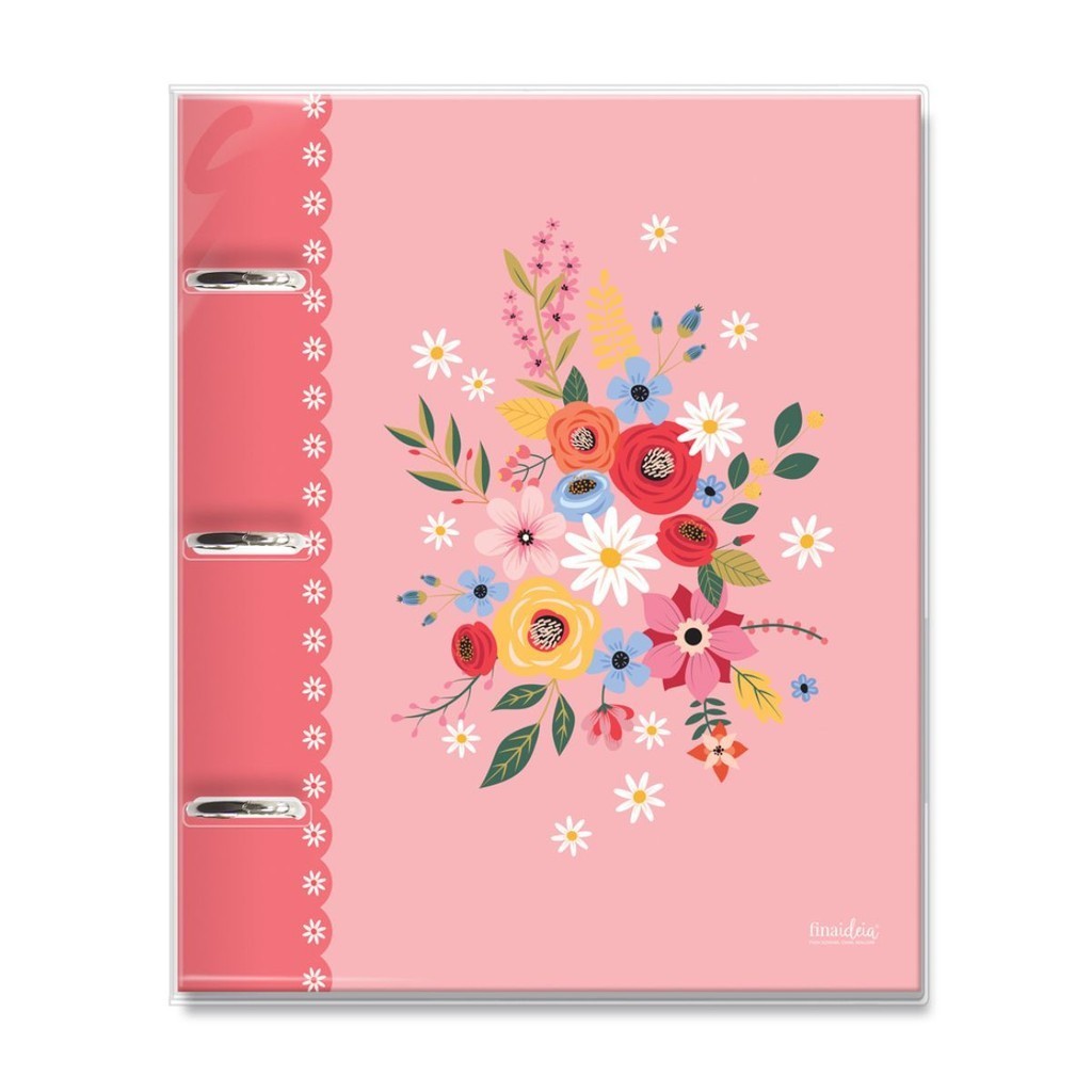 Caderno Argolado Fichário Buque Fina Ideia