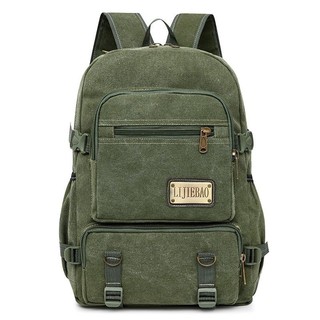 Mochila de Lona Vintage Estilosa Vários Compartimentos Viagem e Estudos 2501