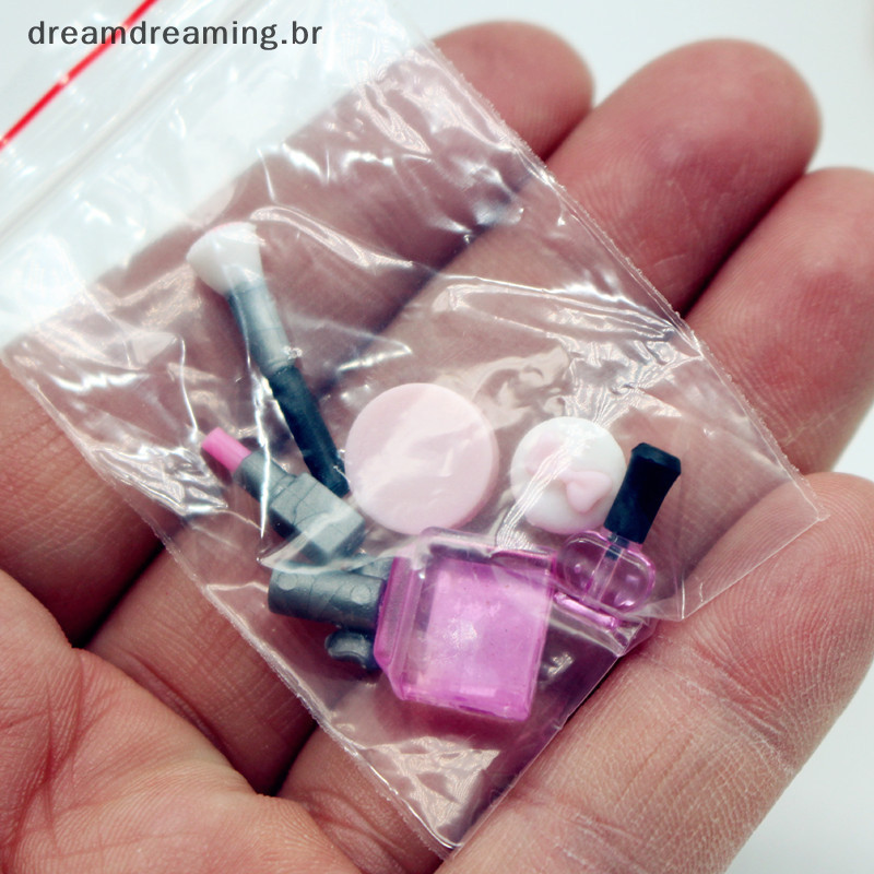 Novo 1 Conjunto 1 : 12 Casa De Bonecas Em Miniatura Cosméticos Lábio Pressionado Pincel De Maquiagem Modelo Boneca Cena  em Oferta na Shopee