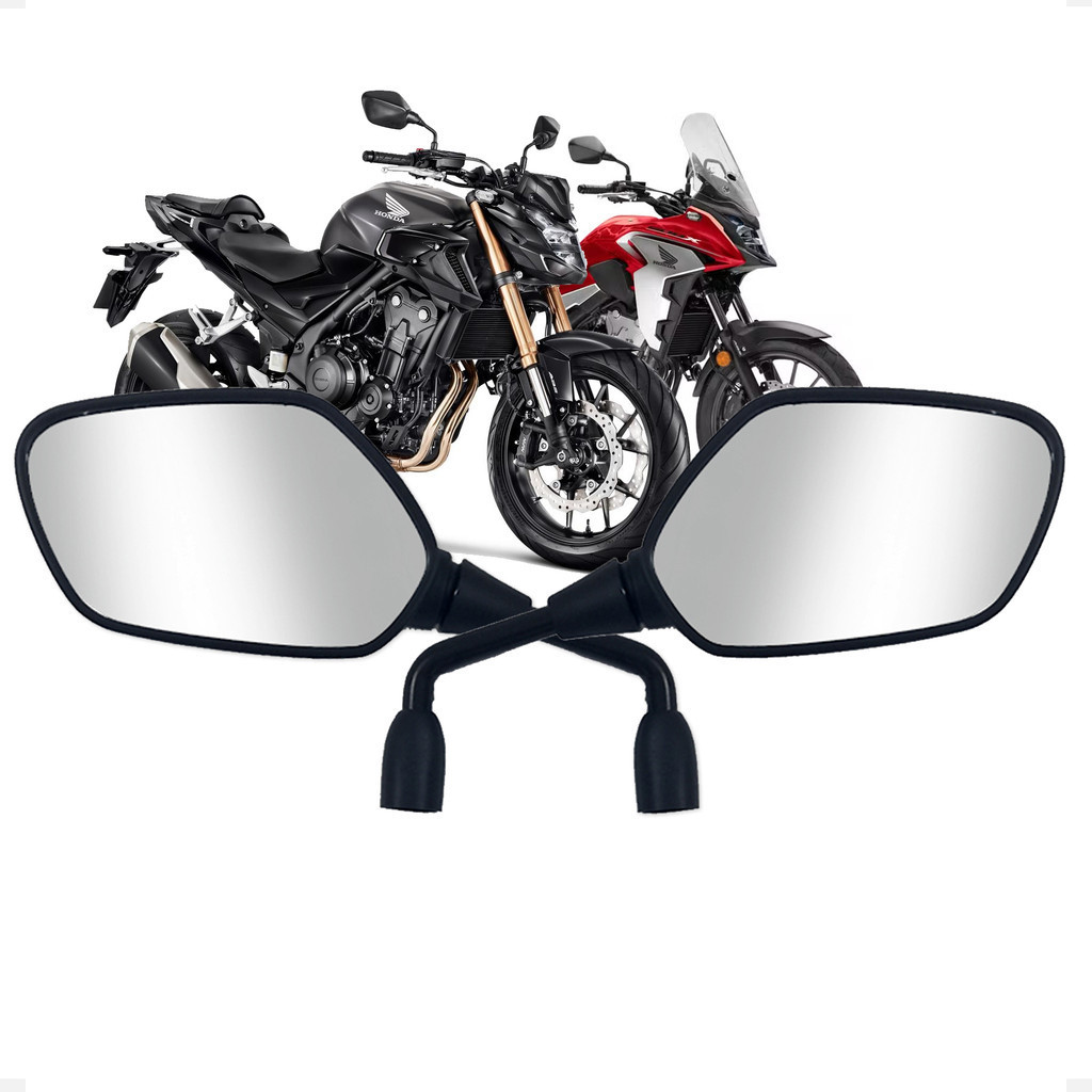 Par Retrovisor Da Para Cb 500F Modelo 90º Gvs Lente Convexa Honda 2014 2023 Haste Curta
