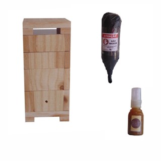 Caixa Para Abelha Jatai 2 Melgueira + 1 Isca Pet + Atrativo em Oferta na Shopee