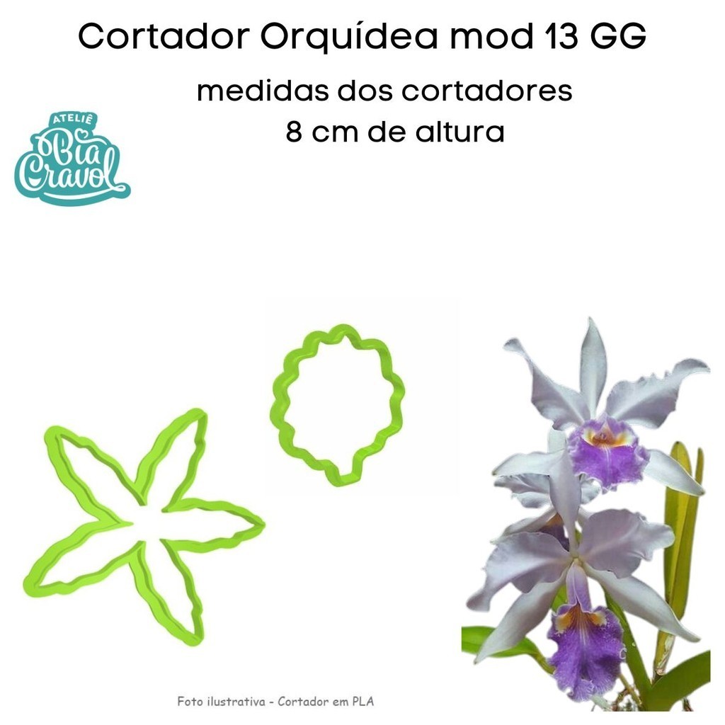 Cortador de Porcelana Fria - Orquideas mod 13 - Ateliê Bia Cravol