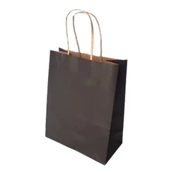 10~50 SACOLA DE PAPEL PRETA 21,5X17,5X8,5 (LC) REF:5023// (CHOCO)