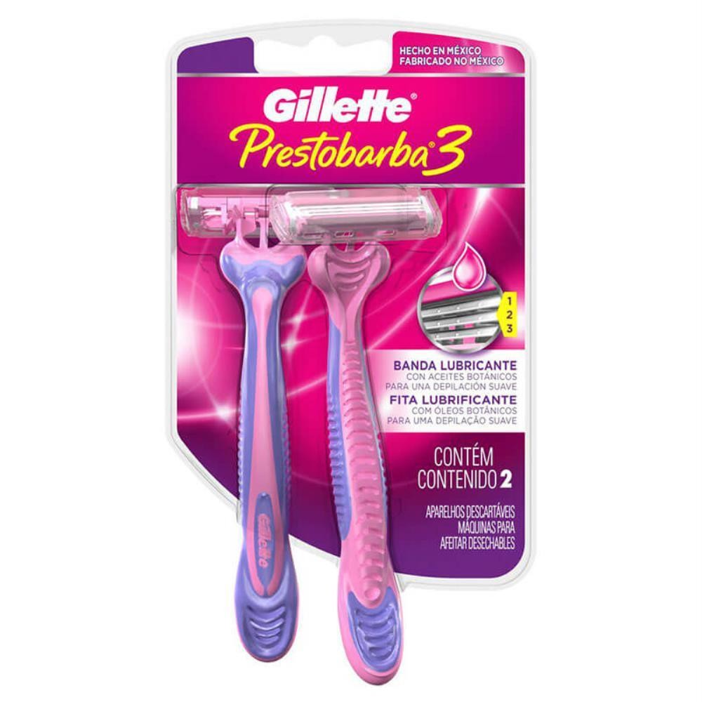 GILLETTE PRESTOBARBA 3 APARELHO DE DEPILAR COM 2 UNIDADES