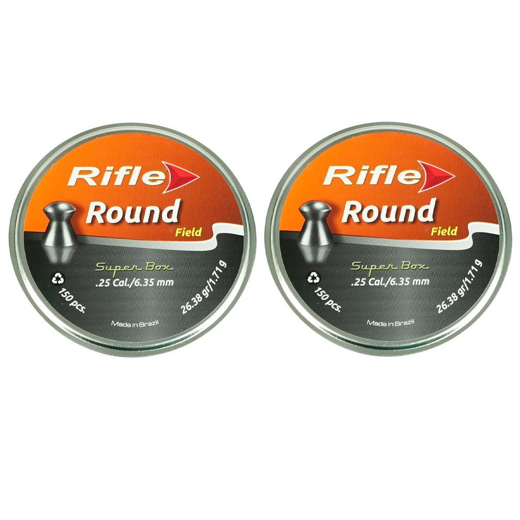 Combo 01-CHUMBINHO RIFLE ROUND FIELD 6,35MM 26,38GR 150UN SUPER BOX