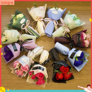 Buquê de Flores de Rosa Artificial com 3 Botões para Presente de Dia dos Namorados em Oferta na Shopee