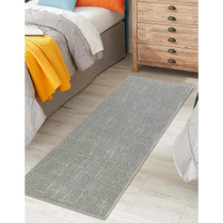 Tapete Passadeira Sisal Sintético 45x135- Antiderrapante Cinza