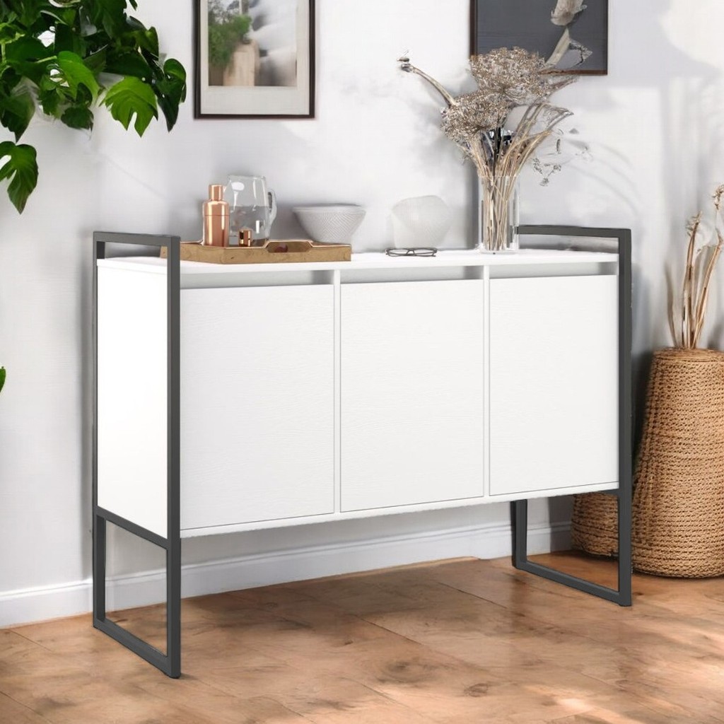 Balcão Buffet Aparador Industrial 3 Portas Egito em Oferta na Shopee