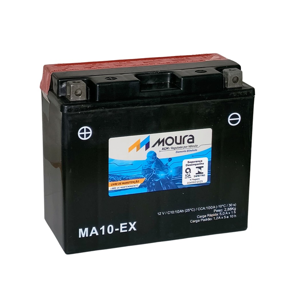 Bateria Moura Moto – MA10-EX – 10 Ah (YT12B4, YT12BBS)