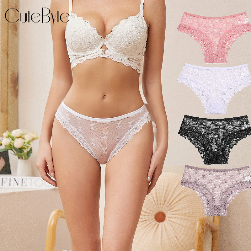 Calcinha De Renda Macia Para Mulheres , Lingerie Confortável E Respirável , Roupa Íntima De Algodão