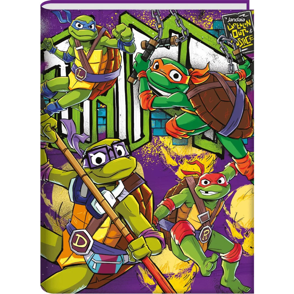 CADERNO BROCHURA UNIV CD 80FLS   TARTARUGAS NINJA   77057 25