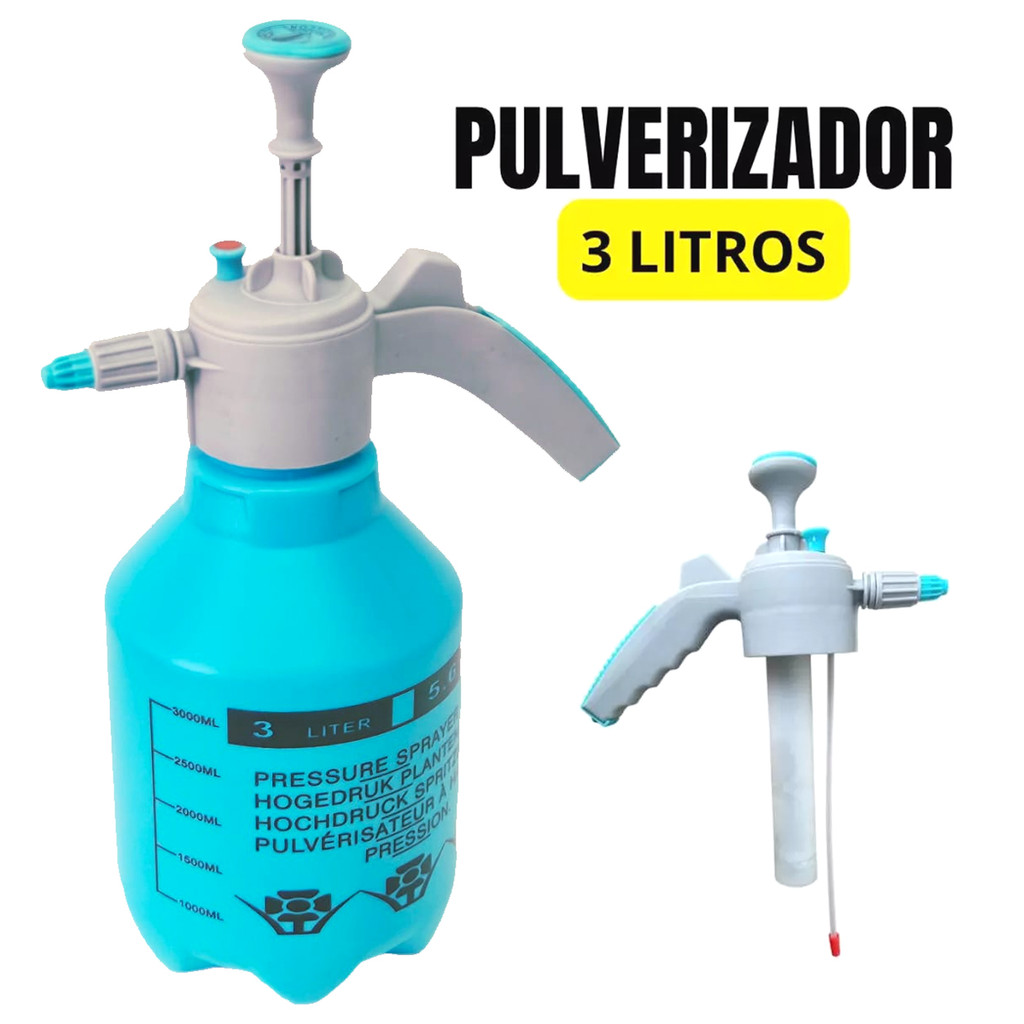 Pulverizador Borrifador Pressão 3 Litros Com Válvula Com Bico Reserva Uso Profissional