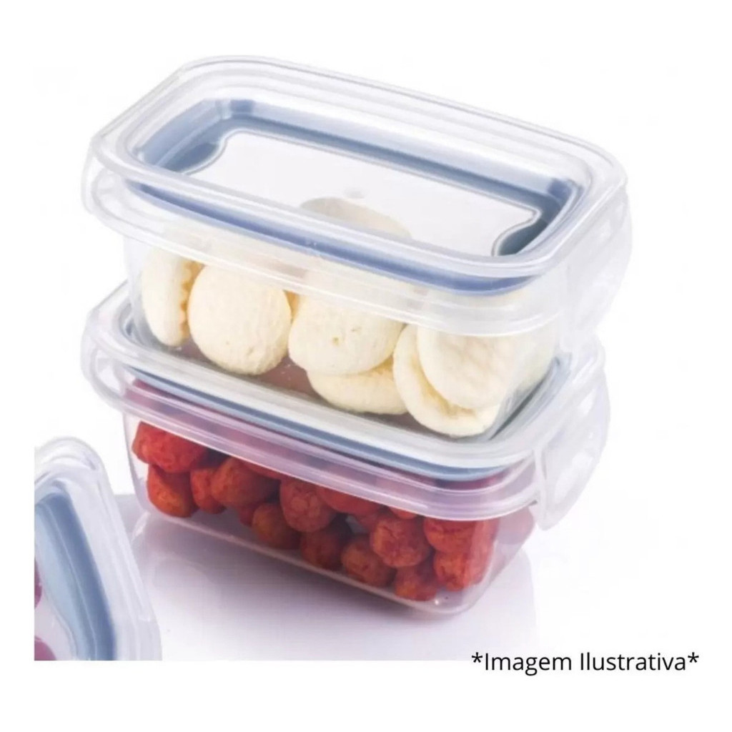 Conjunto Kit 4 Potes Pequeno Marmita Alimentos Geladeira Cozinha 175ml Plasútil