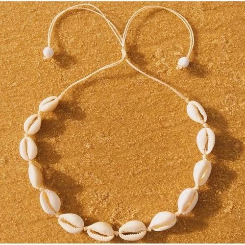 Colar de búzios, colar verão, bijuteria praia, chocker branca, Feminino, Unissex, Gargantilha de búzios, elegante.Colar