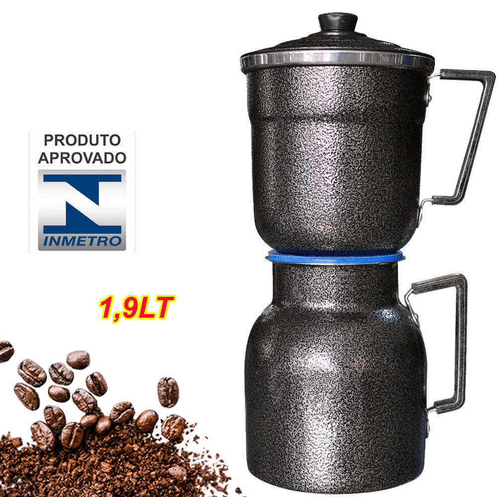 Cafeteira Grande 1,9 L Alumínio Craquelada (produto certificado INMETRO) em Oferta na Shopee
