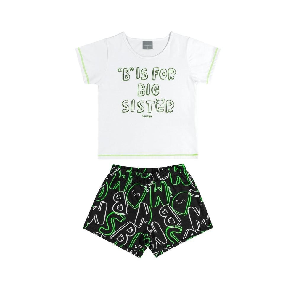 Pijama Curto Infantil para Menina em Meia Malha Quimby em Oferta na Shopee