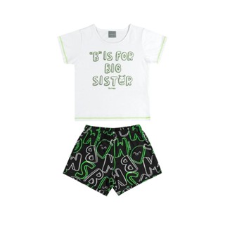 Pijama Curto Infantil para Menina em Meia Malha Quimby em Oferta na Shopee