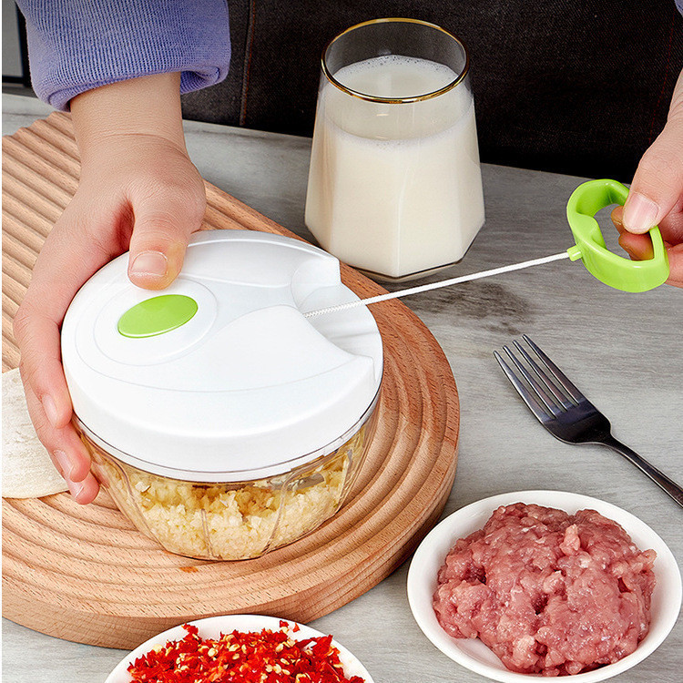 Triturador Três Lâminas Giratórias De Aço Inoxidável Portátil Alho Cebola Tempero Processador Manual De Alimentos Multideia 400ml Fácil Impa Diário Cozinha