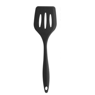 Espátula Vazada Lyor Preta de Silicone 29cm x 8cm