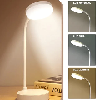 Luminária de mesa LED com carregamento USB