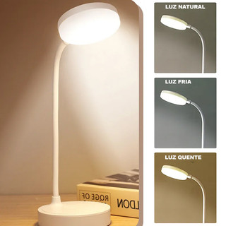Luminária De Mesa Recarregáveis Led Com Proteção Os Olhos Usb Iluminaria Abajur Lâmpada D…