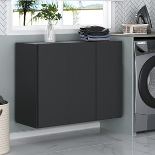 Armário Lavanderia Suspenso com 3 Portas Multimóveis MP5032 Preto em Oferta na Shopee