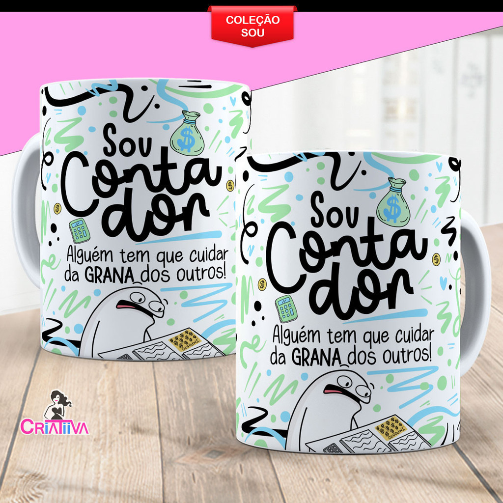 Caneca Contabilidade Contador Personalizada Porcelana Profissões Sou 1522