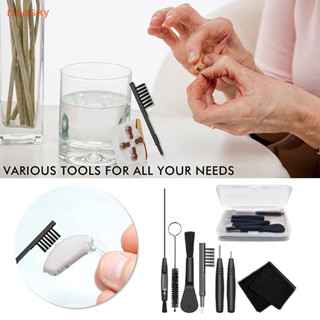 [risesky] 7Pcs/set Kits De Limpeza De Aparelhos Auditivos Escovas Panos Anti-Estático Caixa Transparente De Pó De Pano em Oferta na Shopee